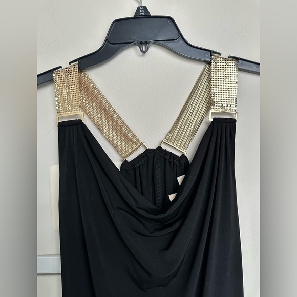 MICHAEL Michael Kors Black Dress with Gold Detail - Picture 3 of 10